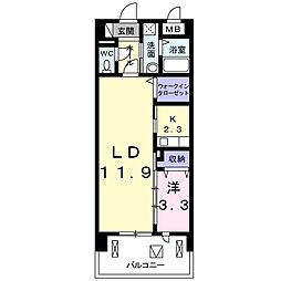 アネックス小峯 6階1LDKの間取り