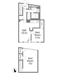 目白台ビル 2階2LDKの間取り