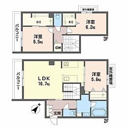 シャーメゾン　Ａｎｇｅ 203 2階3LDKの間取り