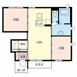 シャーメゾン縁 1階2LDKの間取り