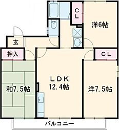 チッチとポッポＢ 201 2階3LDKの間取り