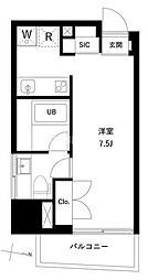 リテラス押上 7階ワンルームの間取り