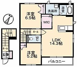 Ｔ’Ｓハウス　Ｂ棟 2階2LDKの間取り