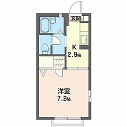 JR東北本線 古河駅 徒歩10分の賃貸アパート 1階1Kの間取り