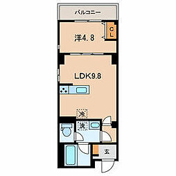 （仮称）墨田区亀沢3丁目計画 3階1LDKの間取り