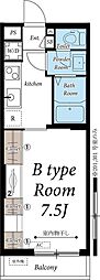 マリウスヒル仙台1 2階1Kの間取り