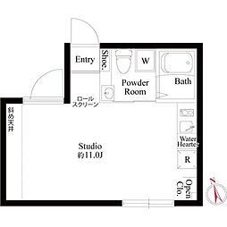 モダンテラス早稲田 4階ワンルームの間取り