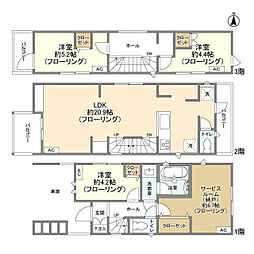 Kolet竹ノ塚#04 1階3SLDKの間取り