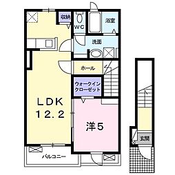 クエストガーデン2 1LDKの間取図画像