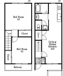 クオリティレジデンスII 1階2LDKの間取り