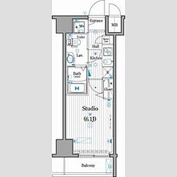 ガーラ・シティ王子 7階1Kの間取り