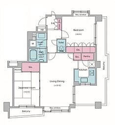 レジディア葛西 0207 2階2LDKの間取り