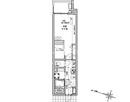 オーブＦＣ堀之内 1階1Kの間取り