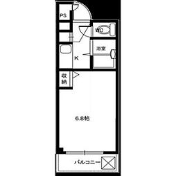 ラピュタ牧野阪 4階1Kの間取り