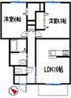 グランシャリオ島田 B201 2階2LDKの間取り