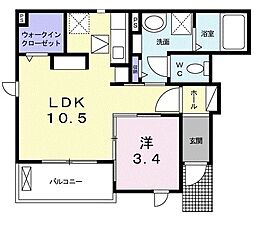 マウナ・オハナ 1階1LDKの間取り