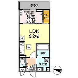 Ｅ-comfort Ｆlat 1階1LDKの間取り