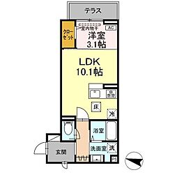 Ｅ-comfort Ｆlat 1階1LDKの間取り