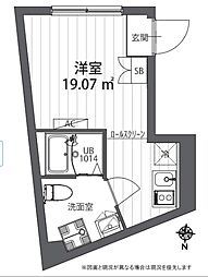 パークサイド戸越公園 401 4階ワンルームの間取り
