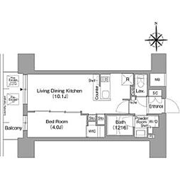 コンフォリア・リヴ北浜淡路町 14階1LDKの間取り