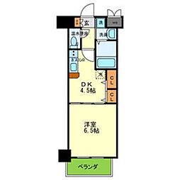 プレジオ中之島 10階1DKの間取り