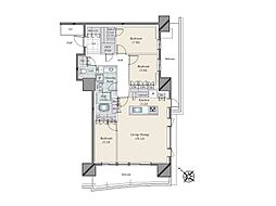 ＨＡＲＵＭＩ　ＦＬＡＧ　ＳＵＮ　ＶＩＬＬＡＧＥ　Ｆ棟 16階3LDKの間取り