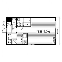Frankfurt東川原 2階ワンルームの間取り