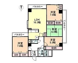 富山今泉西部ビル 3階4LDKの間取り