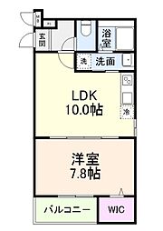 グランメゾンゆずり葉II番館 3階1LDKの間取り