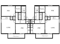 フィオーレＡ 1階2LDKの間取り
