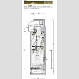 HY`s MAXIV立川錦町 5階1Kの間取り