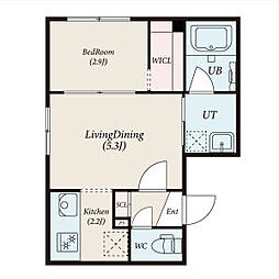 厚別中央4-4MS(仮) 3階1DKの間取り