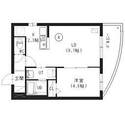 Terrace Nagisa(テラス ナギサ) 4階1LDKの間取り