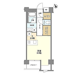 ガーデン原宿 302 3階ワンルームの間取り