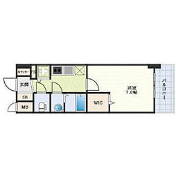 エスリード金山ル・グラン 14階1Kの間取り