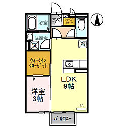 コッカー・スパニエル 2階1LDKの間取り