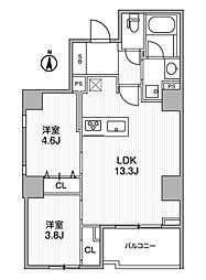 Lighthouse西新宿 2階2LDKの間取り