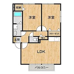 ヴィラ・ソレイユ 2階2LDKの間取り
