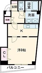 パルメゾン今橋駅前 4階1Kの間取り
