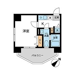 ＨＦ上石神井レジデンス 5階1Kの間取り
