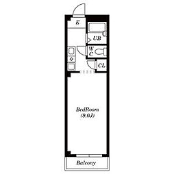 メゾン中央 3階ワンルームの間取り