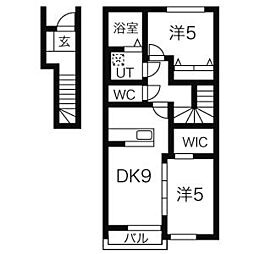リーヴァ(riva)　II期 2階2LDKの間取り