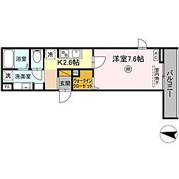 Maison de Calme(メゾンドカルム) 2階1Kの間取り