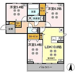 サリサ.k 301 3階3LDKの間取り