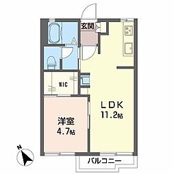 神田レジデンス 2階1LDKの間取り