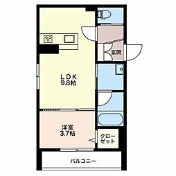 ジュエリス大泉 1階1LDKの間取り