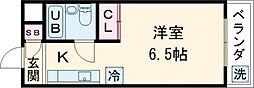 ジョイフル三山木 3階ワンルームの間取り
