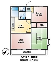 西武池袋線 小手指駅 徒歩11分の賃貸アパート 2階3DKの間取り