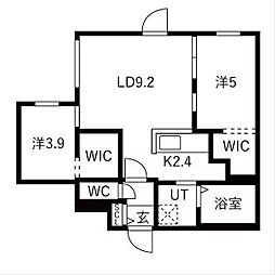 札幌市中央区南六条西13丁目マンション 2LDKの間取図画像