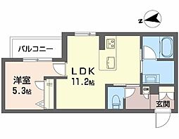 JR東海道・山陽本線 大津駅 徒歩5分の賃貸マンション 4階1LDKの間取り